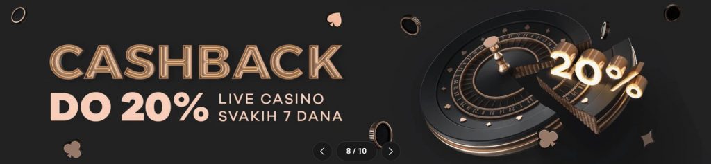 Xlivebet.ba CAsino 20% Cashback