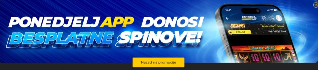 AdmiralBet Monday App free spins