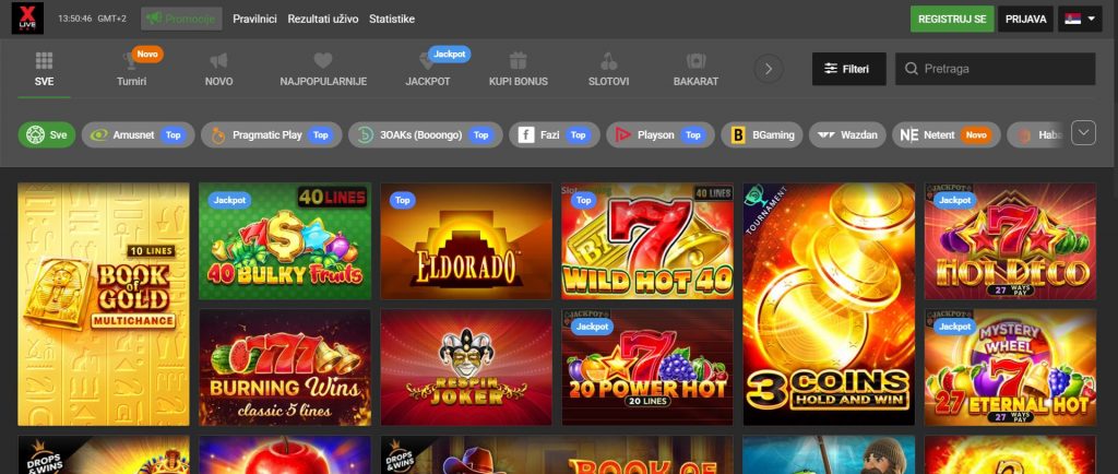 Xlivebet.ba Slot games