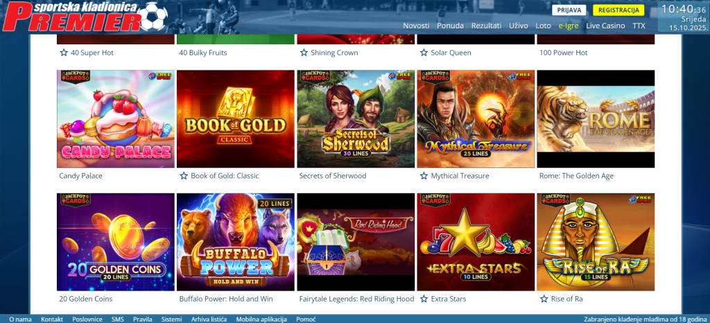 Premier Slot games